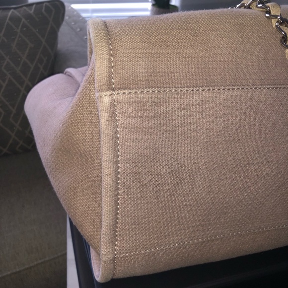 ***SOLD*** CHANEL Beige Canvas Deauville Large Tote Bag - Picture 9 of 16
